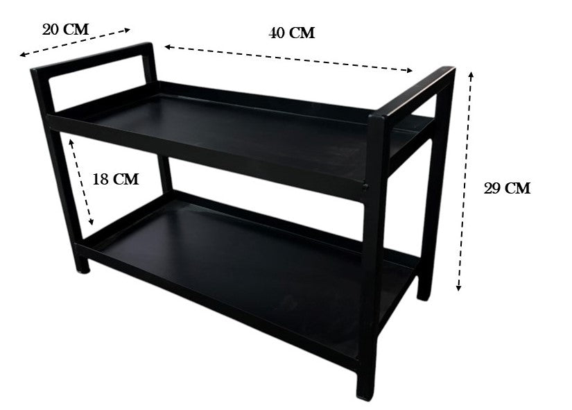 IRONIC 2-Tier Countertop Organizer Rack, Metal Storage Stand for Kitchen Bathroom Dressing Table, Multipurpose Shelf